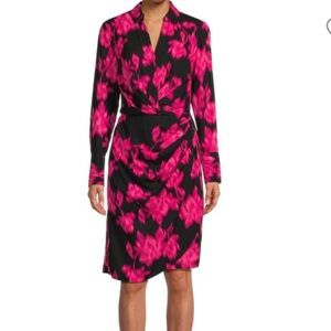 New CALVIN KLEIN Floral Faux Wrap Dress
J